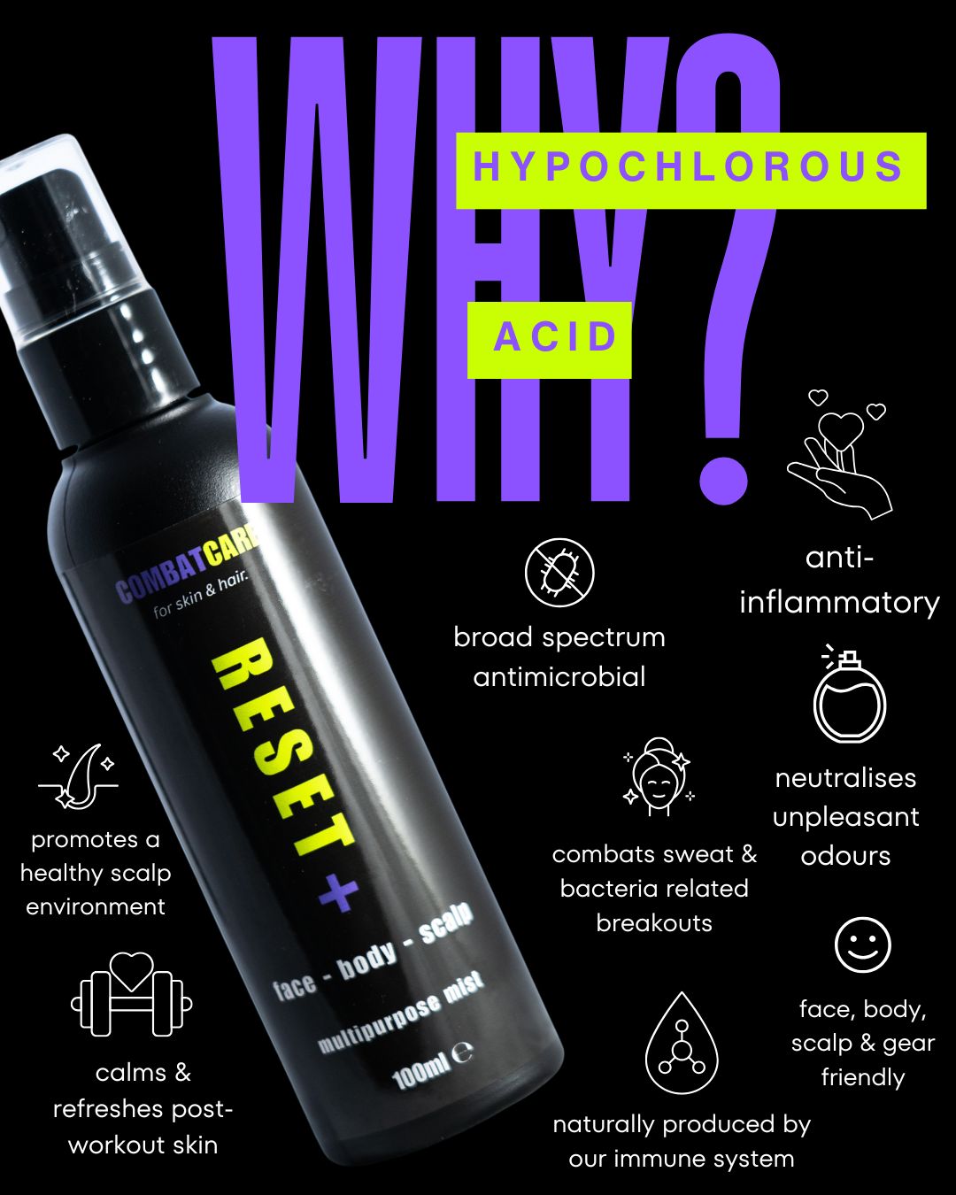 RESET+ Hypochlorous Acid Skin Mist (HOCl)